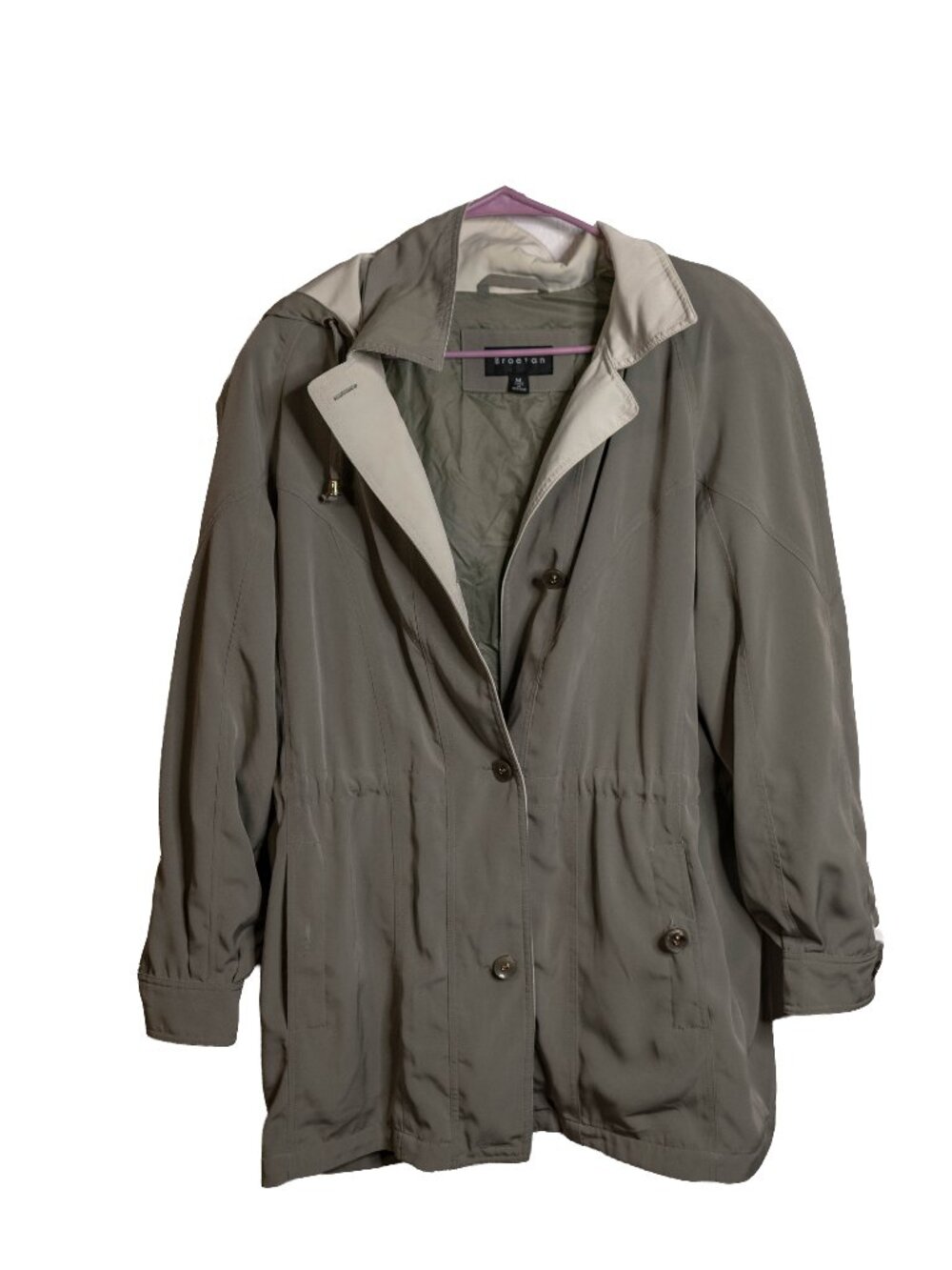 Braetan Muted Green Cinch Jacket Raincoat - Medium
